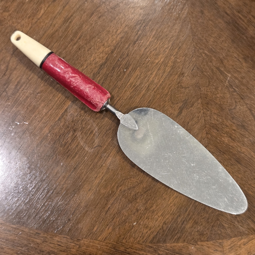 Vtg A & J Stainless Steel Spatula Red White Handle Ekco USA